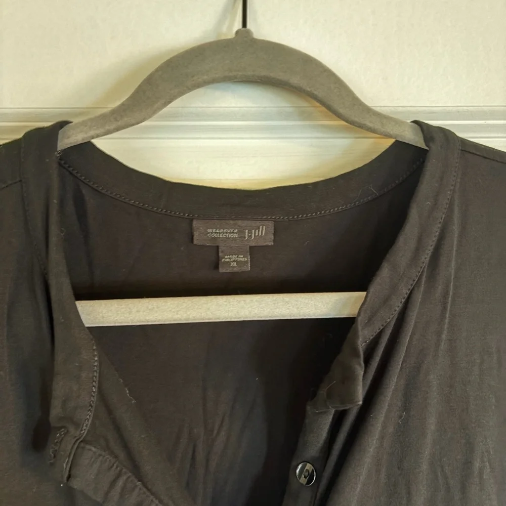 J.Jill Women's Black Button-Up Tunic Dress - Picture 2 of 4